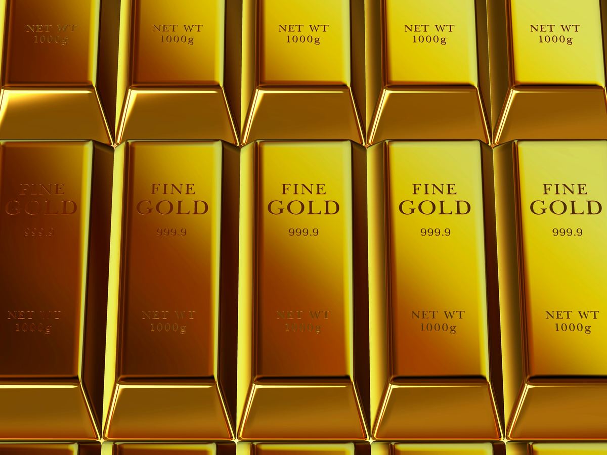 Stacked gold bars